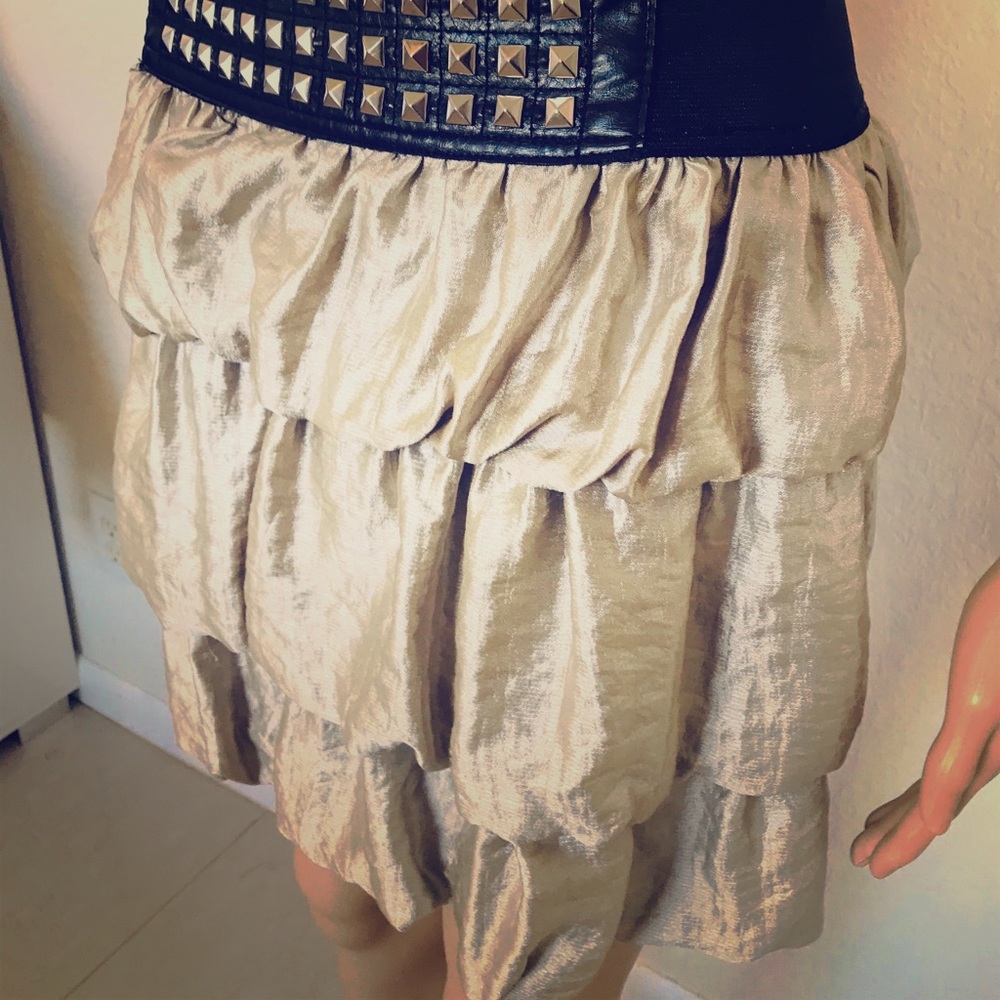 Papaya Bubble Mini Skirt